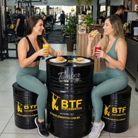 Kit Tambor Metal 200l Bistr� + Par de banquetas