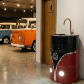 Pia Lavabo KOMBI + Cuba e Torneira INOX + Ilumina��o Bivolt + Recorte Traseiro