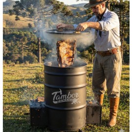 Tambor Metal Churrasqueira Defumador Fogo de Ch�o