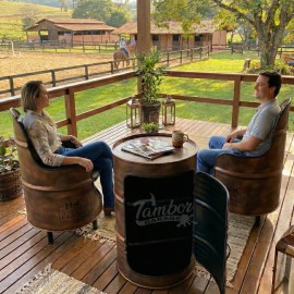 Kit Tambor Bar + Par de Poltronas Personalizadas